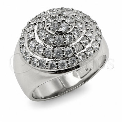 White Gold Filled Multi Stone Ring, Cluster Design, with White Cubic Zirconia, Polished, Rhodium Finish, 01.471.0032 (One size fits all)