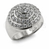 White Gold Filled Multi Stone Ring, Cluster Design, with White Cubic Zirconia, Polished, Rhodium Finish, 01.471.0032 (One size fits all)