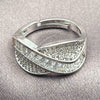 White Gold Filled Multi Stone Ring, Baguette Design, with White Cubic Zirconia and White Micro Pave, Polished, Rhodium Finish, 01.471.0033 (One size fits all)