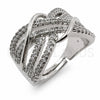 Oro Laminado Multi Stone Ring, Gold Filled Style with White Cubic Zirconia, Polished, Rhodium Finish, 01.471.0034 (One size fits all)
