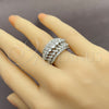 White Gold Filled Multi Stone Ring, Teardrop and Cluster Design, with White Cubic Zirconia, Polished, Golden Finish, 01.471.0035 (One size fits all)