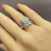 White Gold Filled Multi Stone Ring, Flower and Cluster Design, with White Cubic Zirconia, Polished, Rhodium Finish, 01.471.0036 (One size fits all)