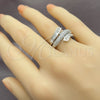 White Gold Filled Multi Stone Ring, Baguette Design, with White Cubic Zirconia, Polished, Rhodium Finish, 01.471.0037 (One size fits all)