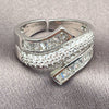 White Gold Filled Multi Stone Ring, Baguette Design, with White Cubic Zirconia, Polished, Rhodium Finish, 01.471.0037 (One size fits all)