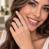 White Gold Filled Multi Stone Ring, Baguette Design, with White Cubic Zirconia, Polished, Rhodium Finish, 01.471.0039 (One size fits all)