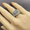 White Gold Filled Multi Stone Ring, with White Cubic Zirconia, Polished, Rhodium Finish, 01.471.0040 (One size fits all)