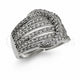 White Gold Filled Multi Stone Ring, with White Cubic Zirconia, Polished, Rhodium Finish, 01.471.0040 (One size fits all)