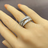 White Gold Filled Multi Stone Ring, with White Cubic Zirconia, Polished, Rhodium Finish, 01.471.0041 (One size fits all)