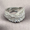 White Gold Filled Multi Stone Ring, with White Cubic Zirconia, Polished, Rhodium Finish, 01.471.0041 (One size fits all)