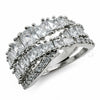 White Gold Filled Multi Stone Ring, with White Cubic Zirconia, Polished, Rhodium Finish, 01.471.0041 (One size fits all)