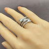 White Gold Filled Multi Stone Ring, Baguette Design, with White Micro Pave and White Cubic Zirconia, Polished, Rhodium Finish, 01.471.0043 (One size fits all)