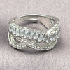 White Gold Filled Multi Stone Ring, Baguette Design, with White Cubic Zirconia, Polished, Rhodium Finish, 01.471.0044 (One size fits all)