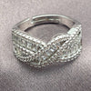 White Gold Filled Multi Stone Ring, Baguette Design, with White Cubic Zirconia, Polished, Rhodium Finish, 01.471.0045 (One size fits all)