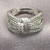 White Gold Filled Multi Stone Ring, Bow Design, with White Cubic Zirconia, Polished, Rhodium Finish, 01.471.0048 (One size fits all)