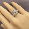 White Gold Filled Multi Stone Ring, Baguette and Cluster Design, with White Cubic Zirconia, Polished, Rhodium Finish, 01.471.0050 (One size fits all)