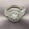 White Gold Filled Multi Stone Ring, Baguette and Cluster Design, with White Cubic Zirconia, Polished, Rhodium Finish, 01.471.0050 (One size fits all)