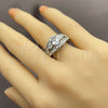 White Gold Filled Multi Stone Ring, Baguette and Cluster Design, with White Cubic Zirconia, Polished, Rhodium Finish, 01.471.0051 (One size fits all)