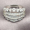 White Gold Filled Multi Stone Ring, Baguette Design, with White Cubic Zirconia, Polished, Rhodium Finish, 01.471.0052 (One size fits all)