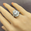 White Gold Filled Multi Stone Ring, Baguette and Cluster Design, with White Cubic Zirconia, Polished, Rhodium Finish, 01.471.0053 (One size fits all)