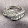 White Gold Filled Multi Stone Ring, Baguette Design, with White Cubic Zirconia, Polished, Rhodium Finish, 01.471.0054 (One size fits all)