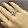 White Gold Filled Multi Stone Ring, with White Cubic Zirconia, Polished, Rhodium Finish, 01.471.0055 (One size fits all)