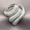 White Gold Filled Multi Stone Ring, with White Cubic Zirconia, Polished, Rhodium Finish, 01.471.0055 (One size fits all)