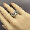 White Gold Filled Multi Stone Ring, Baguette Design, with White Cubic Zirconia, Polished, Rhodium Finish, 01.471.0056 (One size fits all)