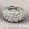 White Gold Filled Multi Stone Ring, Baguette Design, with White Cubic Zirconia, Polished, Rhodium Finish, 01.471.0056 (One size fits all)