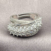 White Gold Filled Multi Stone Ring, Leaf and Arrow Design, with White Cubic Zirconia, Polished, Rhodium Finish, 01.471.0057 (One size fits all)