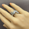 White Gold Filled Multi Stone Ring, Bow and Love Knot Design, with White Cubic Zirconia, Polished, Rhodium Finish, 01.471.0058 (One size fits all)