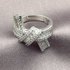White Gold Filled Multi Stone Ring, Bow and Love Knot Design, with White Cubic Zirconia, Polished, Rhodium Finish, 01.471.0058 (One size fits all)