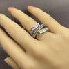 White Gold Filled Multi Stone Ring, Baguette Design, with White Cubic Zirconia, Polished, Rhodium Finish, 01.471.0059 (One size fits all)