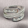 White Gold Filled Multi Stone Ring, Baguette Design, with White Cubic Zirconia, Polished, Rhodium Finish, 01.471.0059 (One size fits all)