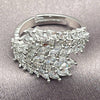 White Gold Filled Multi Stone Ring, Tree and Leaf Design, Polished, Rhodium Finish, 01.471.0060 (One size fits all)