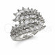 White Gold Filled Multi Stone Ring, Tree and Leaf Design, Polished, Rhodium Finish, 01.471.0060 (One size fits all)