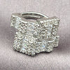 White Gold Filled Multi Stone Ring, Baguette and Belt Buckle Design, Polished, Rhodium Finish, 01.471.0061 (One size fits all)