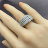 White Gold Filled Multi Stone Ring, with White Cubic Zirconia, Polished, Rhodium Finish, 01.471.0062 (One size fits all)