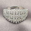 White Gold Filled Multi Stone Ring, with White Cubic Zirconia, Polished, Rhodium Finish, 01.471.0062 (One size fits all)
