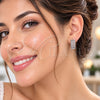 White Gold Filled Huggie Hoop, Baguette and Cluster Design, with White Cubic Zirconia, Polished, Rhodium Finish, 02.471.0005.16