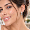 White Gold Filled Huggie Hoop, Baguette Design, with White Cubic Zirconia, Polished, Rhodium Finish, 02.471.0006