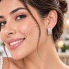 White Gold Filled Huggie Hoop, Baguette Design, with White Cubic Zirconia, Polished, Rhodium Finish, 02.471.0007.16