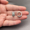 White Gold Filled Huggie Hoop, Baguette Design, with White Cubic Zirconia, Polished, Rhodium Finish, 02.471.0007.16