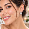 White Gold Filled Huggie Hoop, Bow and Baguette Design, Polished, Rhodium Finish, 02.471.0008.16