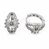 White Gold Filled Huggie Hoop, Bow and Baguette Design, Polished, Rhodium Finish, 02.471.0008.16