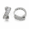 White Gold Filled Huggie Hoop, Baguette Design, Polished, Rhodium Finish, 02.471.0009.16