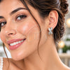 White Gold Filled Huggie Hoop, Baguette Design, with White Cubic Zirconia, Polished, Rhodium Finish, 02.471.0010.16