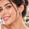 White Gold Filled Huggie Hoop, Baguette Design, with White Cubic Zirconia, Polished, Rhodium Finish, 02.471.0011.16