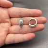 White Gold Filled Huggie Hoop, Baguette Design, with White Cubic Zirconia, Polished, Rhodium Finish, 02.471.0011.16