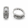 White Gold Filled Huggie Hoop, Baguette Design, with White Cubic Zirconia, Polished, Rhodium Finish, 02.471.0011.16