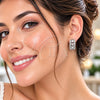 White Gold Filled Huggie Hoop, Baguette Design, with White Cubic Zirconia, Polished, Rhodium Finish, 02.471.0012.16